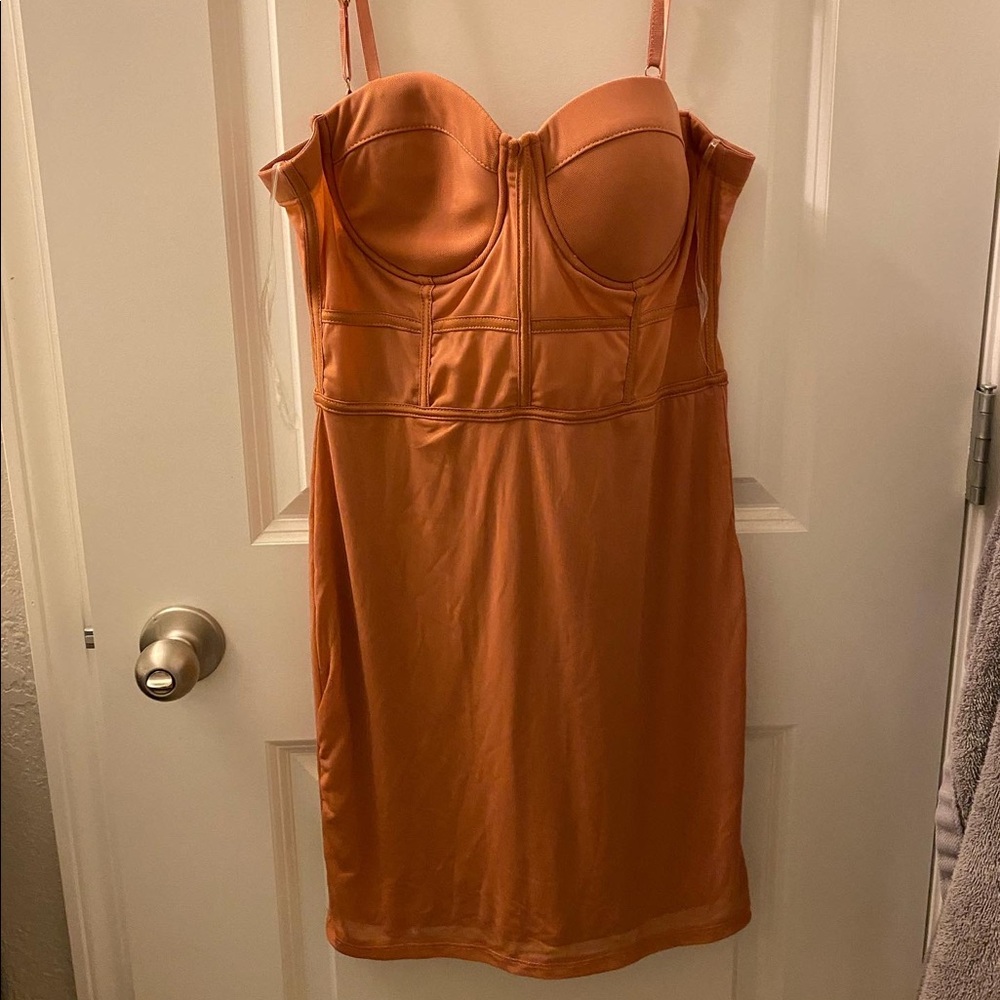 Haute Mondrian orange/pink dress!